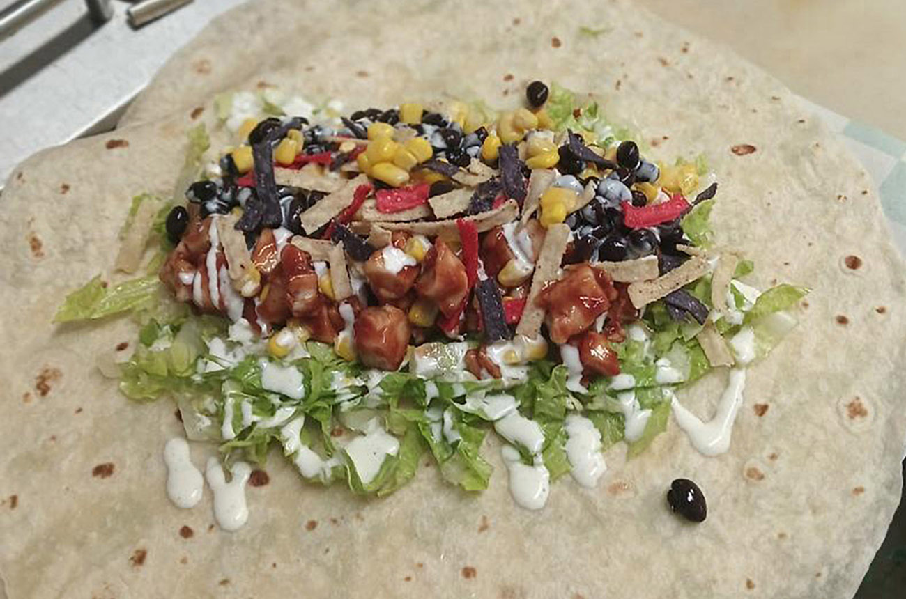 BBQ chicken wrap monthly-special-BBQ chicken wrap